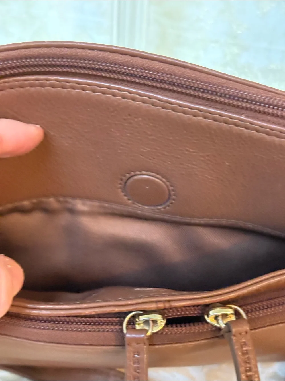 Levenger Brown Leather Messenger Crossbody Bag
